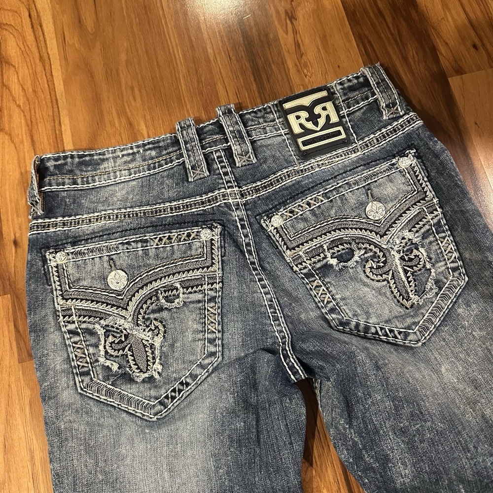 Y2K Rock Revival James Jeans Relaxed Straight 33 (fits 34x32) Made Distressed